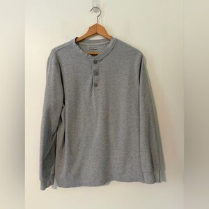 L.L. Bean Unshrinkable Mini-Waffle Henley Slim Fit Size L